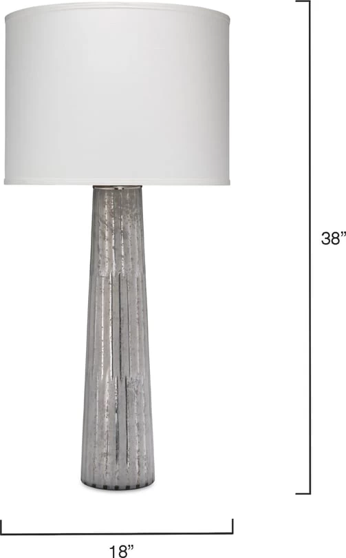 Striped Silver Pillar Table Lamp 3 Striped Silver Pillar Table Lamp - Image 3