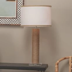 Cylinder Rope Table Lamp -Furnitur Jamie Young md 194