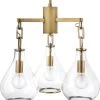 Tear Drop Three Arm Chandelier